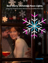 COLOURTHE Snowflake Neon Sign,13.5 Inch Giant Snowflake Lights,