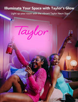 Taylor Neon Sign,15.7 Inch Giant Taylor Light up Sign - Cool Neon Light Wall Decor for Home Karaoke Bar Restaurant Pub Cafe Salon Game Room, USB Powered (15.7 x 8.3 inches, 1Pack)