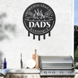 Qmetalart Metal BBQ Sign with Utensil Hangers Smokehouse Wall Art for Outdoor