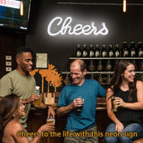 Cheers Neon Sign for Wall Decor, LED Neon Bar Light Sign,USB Powered Wall Neon Light up Sign for