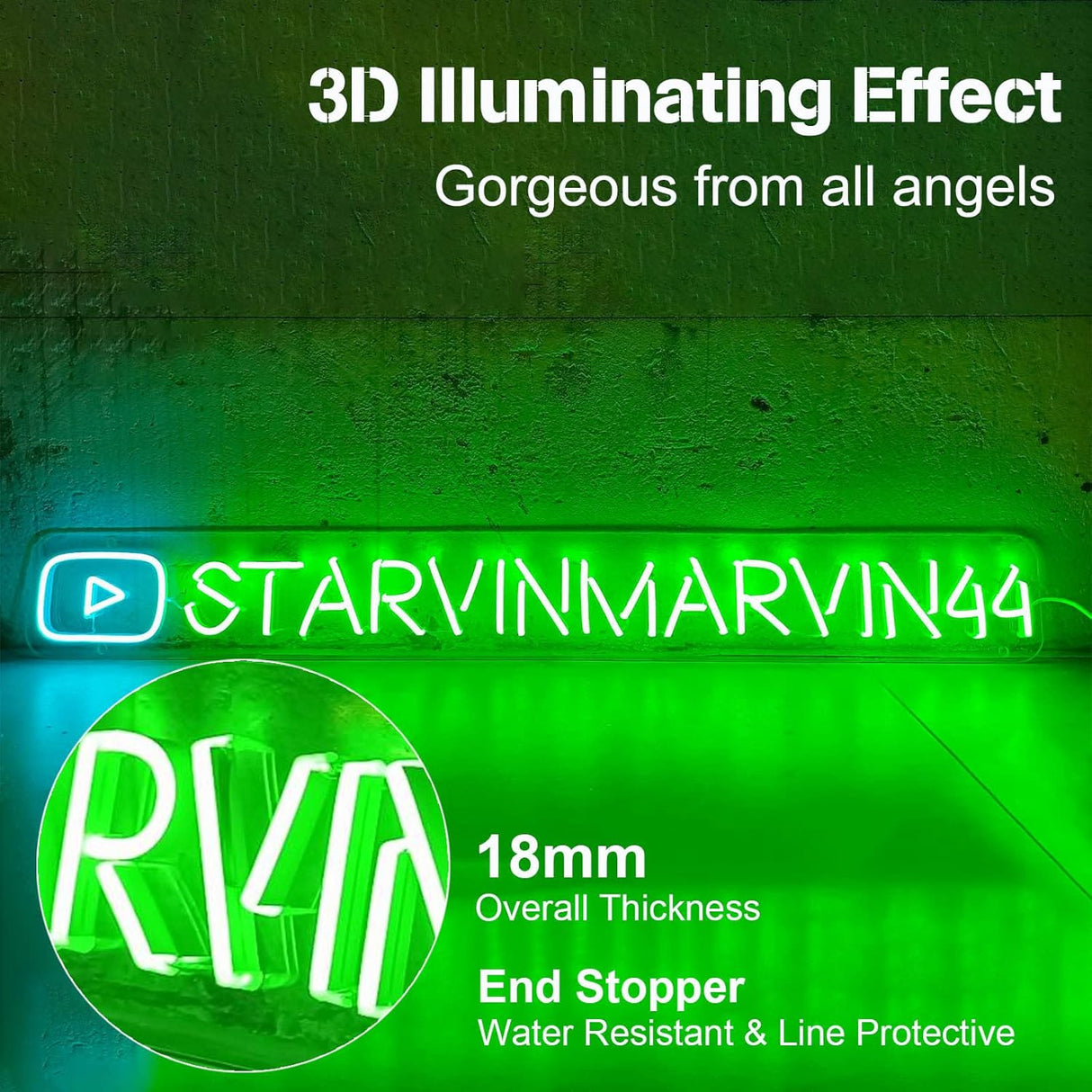 Custom YouTube Neon Sign, Personalized Gamer Tag Led Sign, Handmade YouTube