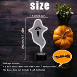 Halloween Ghost Neon Sign, Halloween Decoration LED Ghost Neon Light Sign with Base,