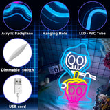Grim Reaper Ramen Noodles Neon Signs for Wall Decor,Dimmable Japanese Skull Ramen Noodle Neon Light,USB Powered for Resturant Home Bar Kitchen Dinning