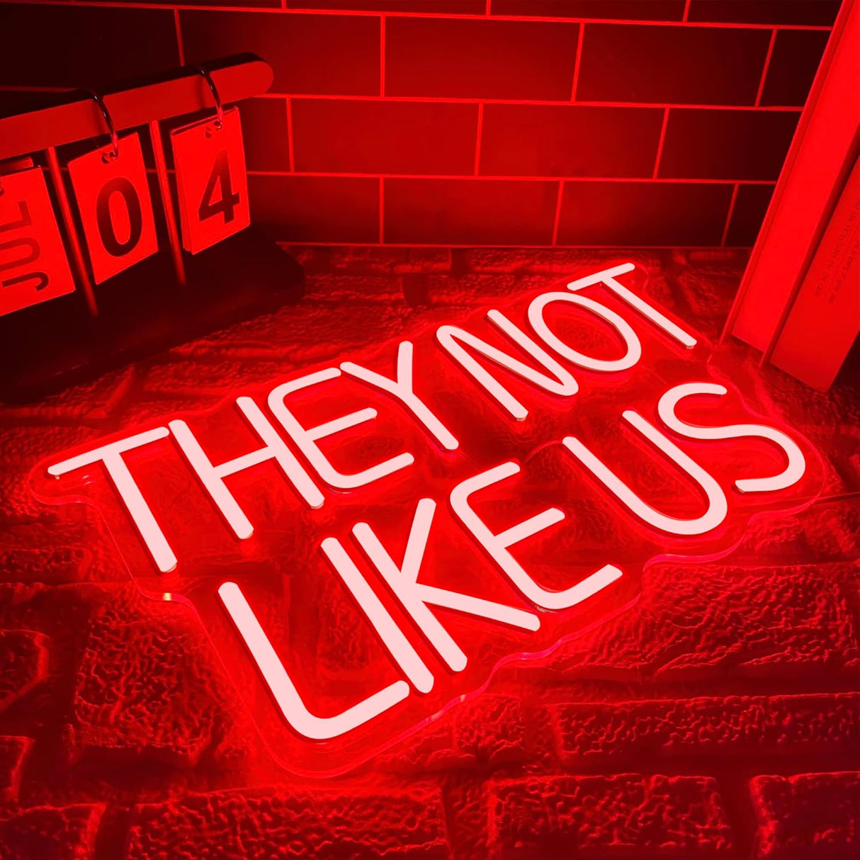 They Not Like US Neon Sign, Dimmable LED Music Neon Signs for Wall Decor,