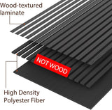 Qmetalart Acoustic Wall Panels 2 Pack 47.2"×23.6"Wall Panels for Interior Wall Decor Matte Black Slat Wall with Self-