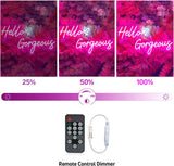 30 Inch Large Hello Gorgeous Neon Sign, 12V Pink Hello Beautiful Led Neon Light for Wedding