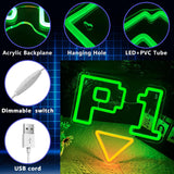 P1 Game Neon Signs for Wall Decor,Dimmable Gaming Neon Light for Gamer Room,