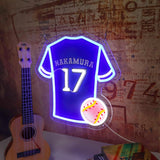 Neon Signs for Wall Decor, Customizable Number Name Softball Neon Sign