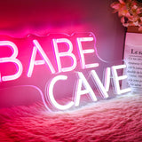 Babe Cave Neon Sign for Wall, Pink Cute Babe Cave Led Neon Light Sign, USB Power Babe Cave for Baby Room, Bedroom Home Store Business - 15''