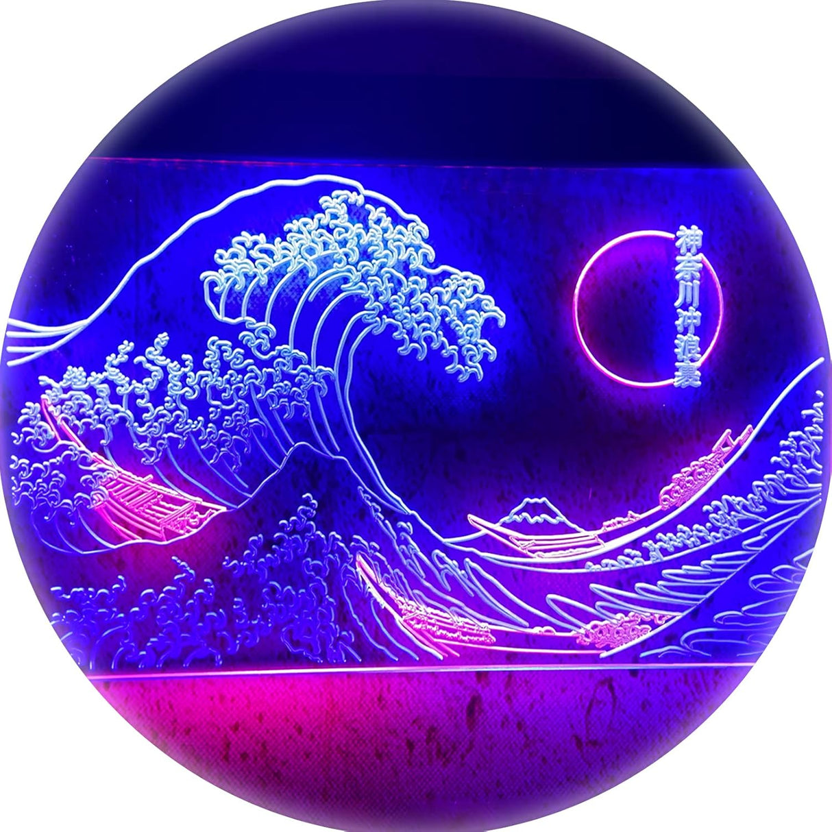 The Great Wave Off Kanagawa Neon Sign for Wall Decor, Handmade Japanese Wave LED Sign