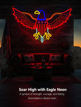 Eagle Neon Sign,Giant Eagles Light up Sign - Cool Neon Light Wall Decor for Home Karaoke Bar Restaurant