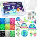 Fontien 2200pcs 5mm Glow in The Dark Fuse Beads Kit for Kids, Iron Beads Set with 8 Colors,