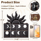 Qmetalart Sunrise Trinket Shelf, Sun Moon Crystal Display Shelf Storage Wall Hanging