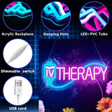IV Therapy Neon Signs for Wall Decor,Dimmable Nurse Medical Spa Salon Neon Sign,