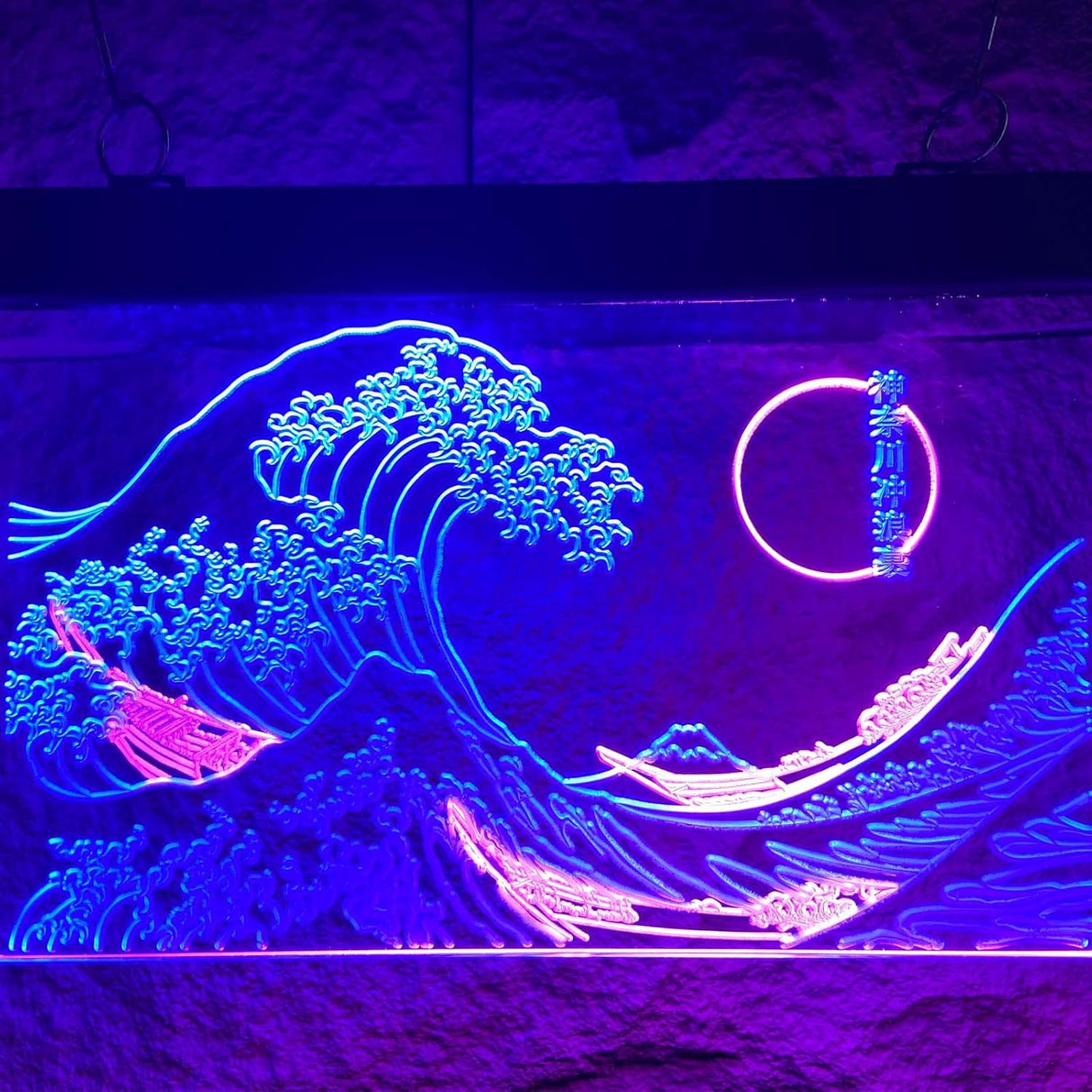 The Great Wave Off Kanagawa Neon Sign for Wall Decor, Handmade Japanese Wave LED Sign