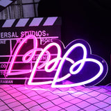 Neon Light Three Heart Light Sign for Girl Room/Party Decor，Birthday or Holiday Gifts for Children, Your Loved Ones, Parents and Friends (Neon Light Heart)