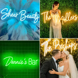 Custom Neon Sign, Custom LED Neon Sign Customizable for Wedding Bar Salon Beauty Business Light Up Name Sign, Personalized Neon Light Suitable for Events Birthday Gifts Decorations