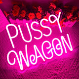 Pussy Wagon Neon Sign, Funny Movie Night Neon Light, Dimmable LED, 14.9 x 10.6 in,