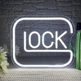 Lock Neon Signs for Wall Decor,Dimmable Game Neon Light for Gamer,Usb Powered