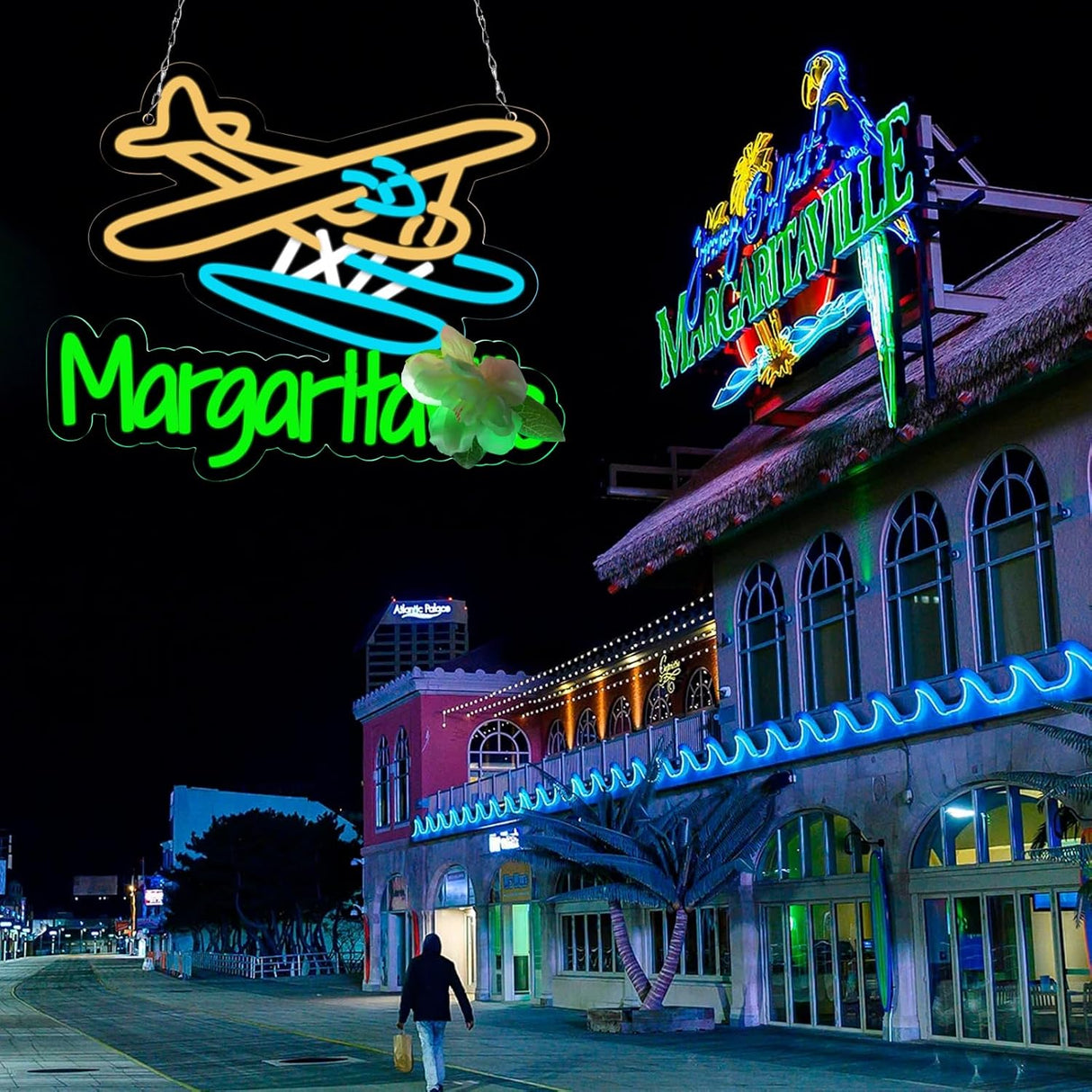 Beer Neon Signs for Wall Decor Mar.garitaville Airplane Neon Lights