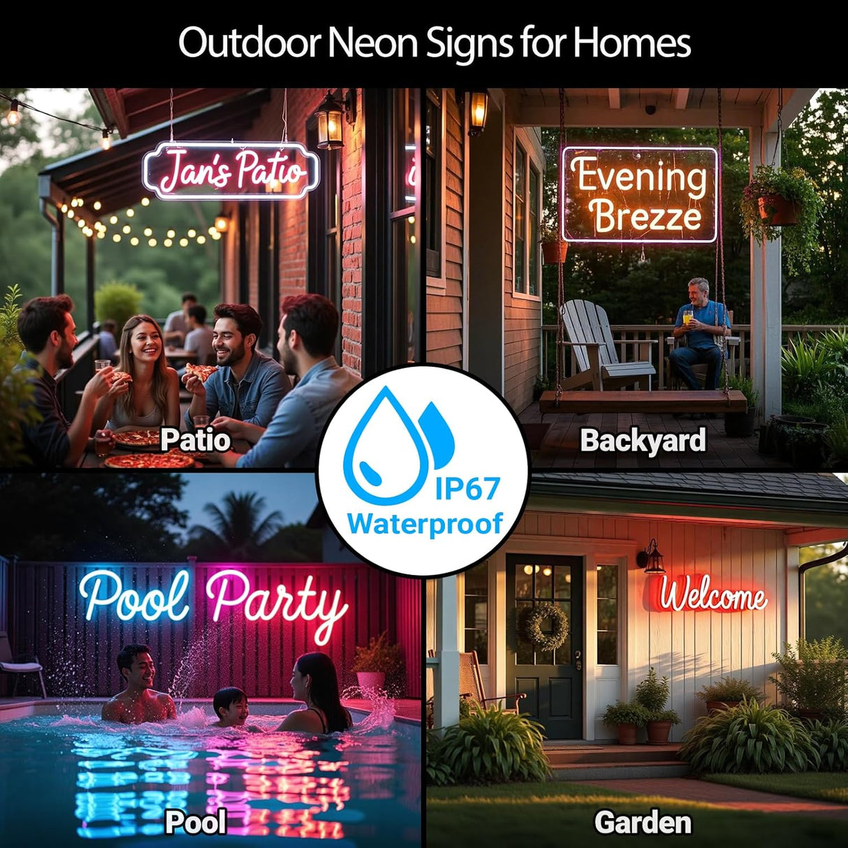 Outdoor Waterproof Neon Sign for Business, Professional Large Custom Outdoor Led Sign with Remote