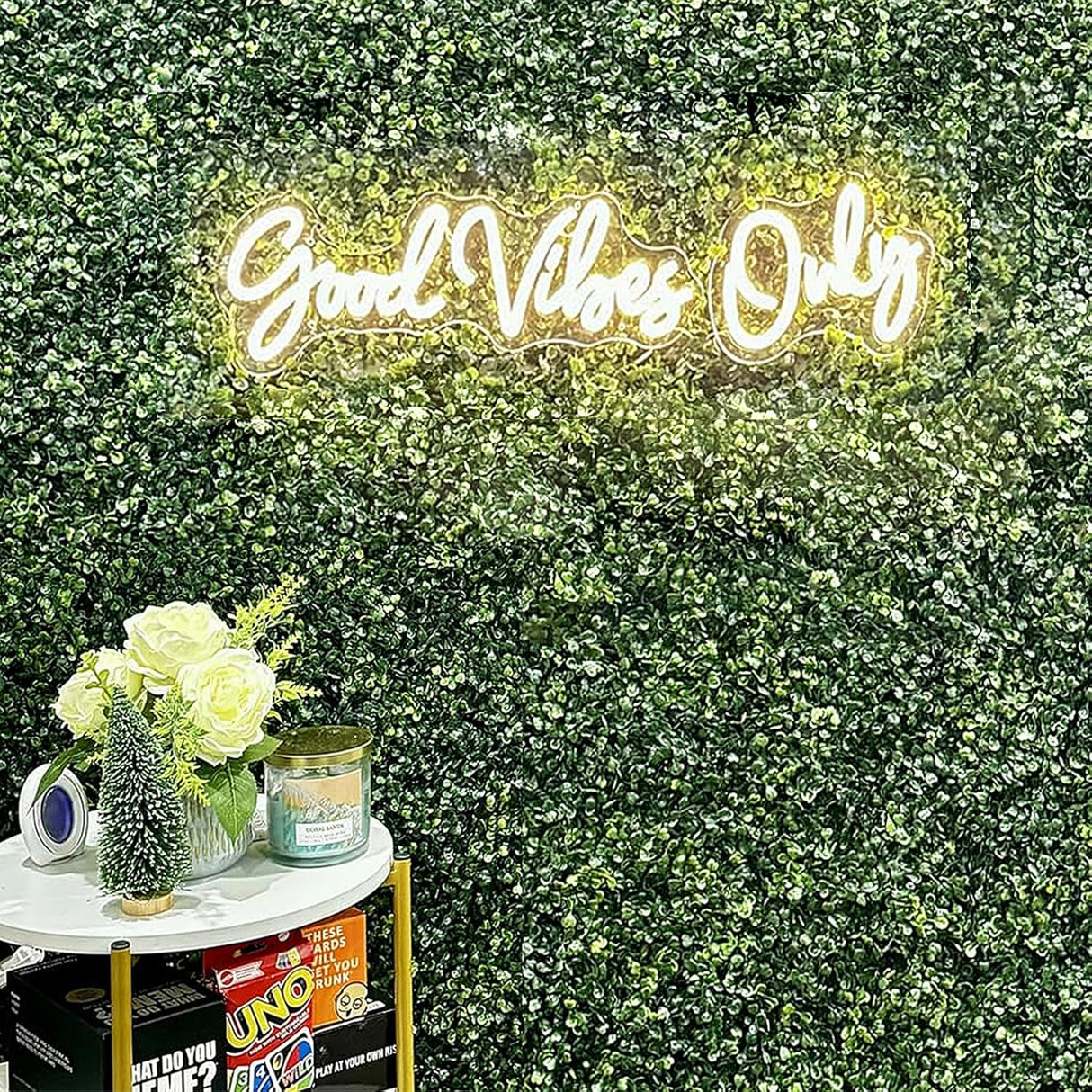 Good Vibes Only Neon Sign, Warm White Handmade DIY Placement Good vibes Led