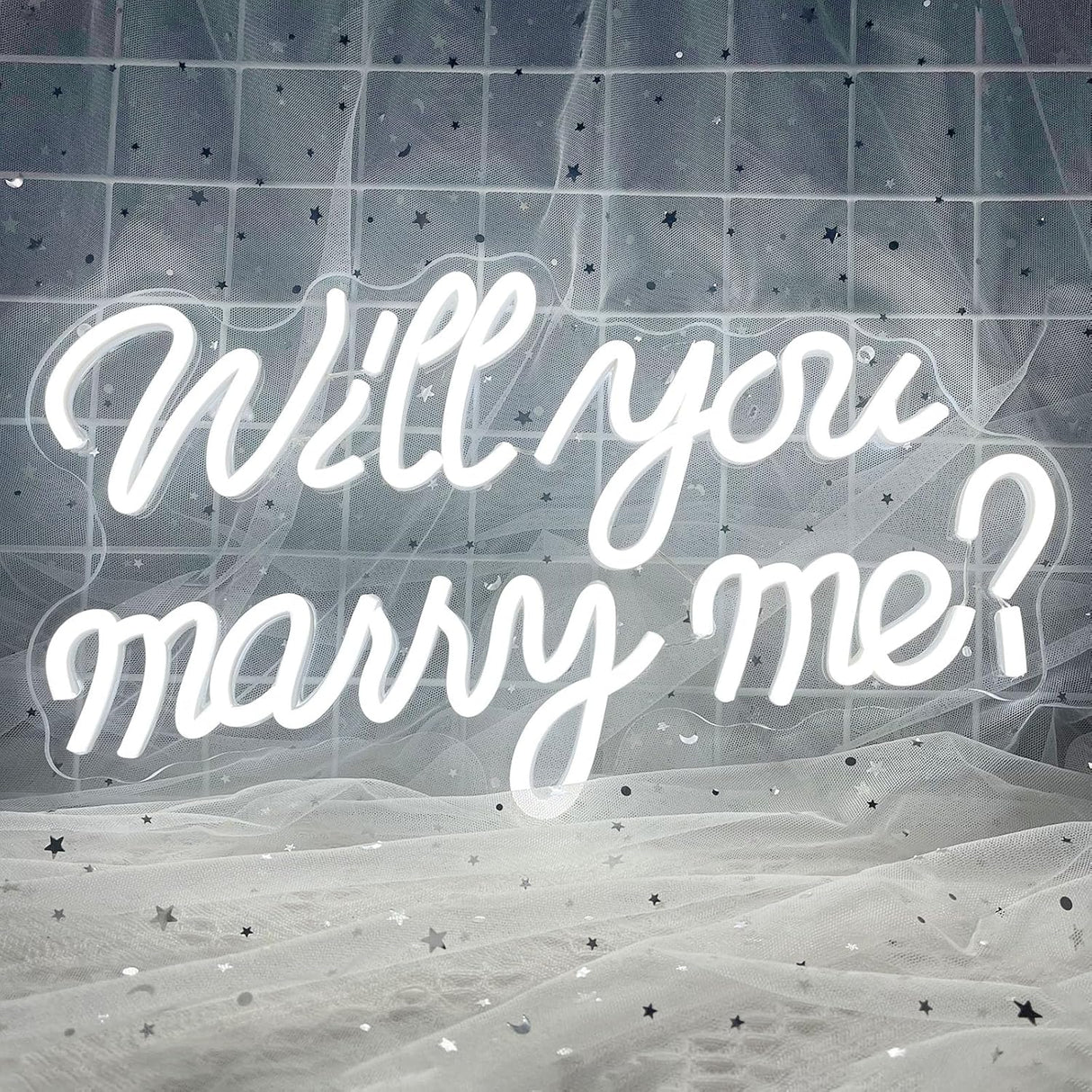 Will You Marry Me Neon Sign, LED Neon Light for Proposal Engagement Art Decor