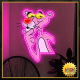 Vintage Pink Panther UV Neon Sign Add Retro Charm with a Funky Glow!