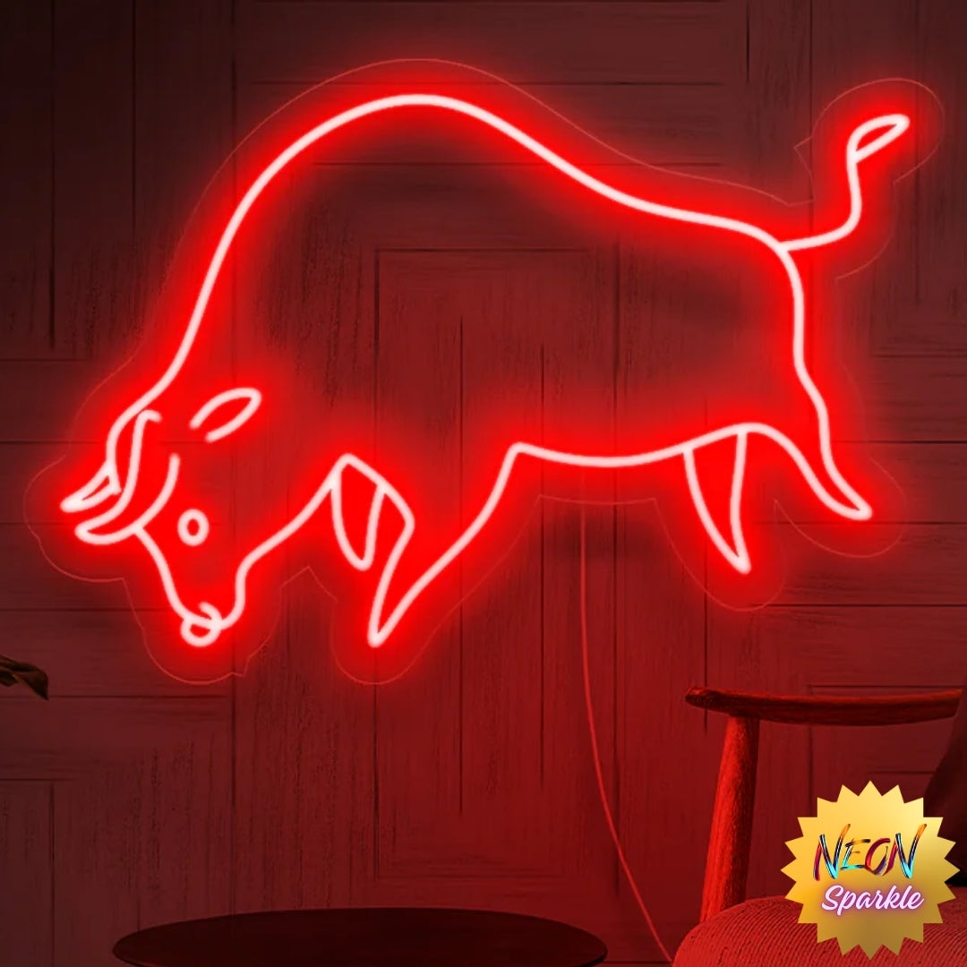 Bold Bull Neon Sign - Eye-Catching LED Decor by Neon Sparkle
