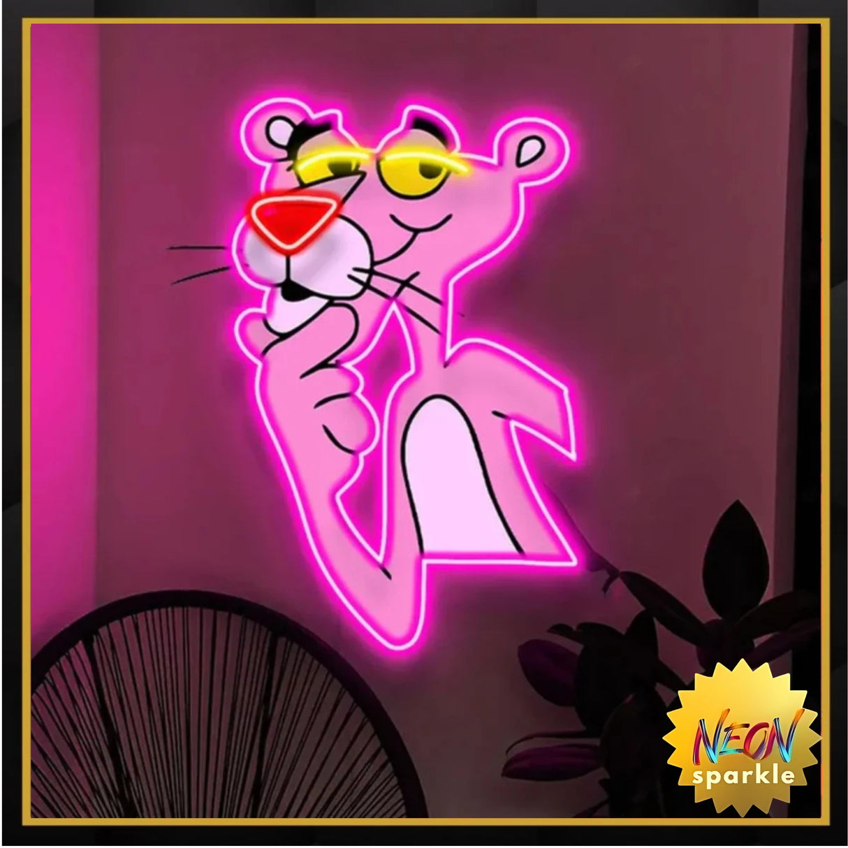 Vintage Pink Panther UV Neon Sign 🎀 – Add Retro Charm with a Funky Glow!