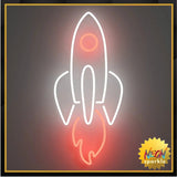 Rocket Neon Sign - Vibrant LED Wall Light by Neon Sparkle