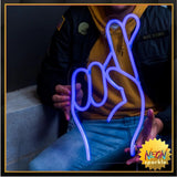 Fingers Crossed Emoji Neon Sign by Neon Sparkle