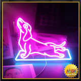 Dog Yoga Neon Sign, Dachshund Yoga Led Sign, Yoga Club Wall Decor