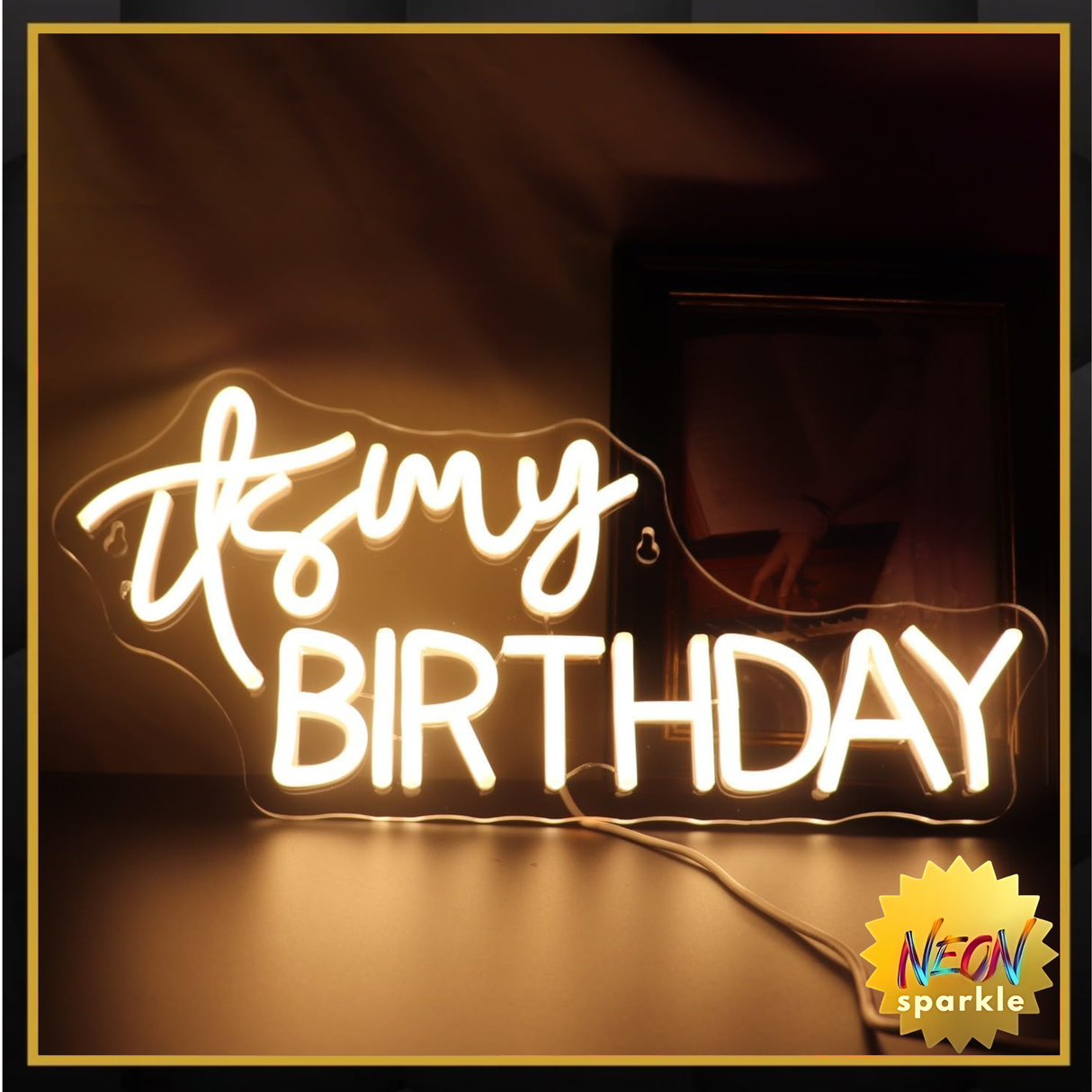 It's My Birthday Neon Sign USB Powered with Dimmer Switch Neon Lights for Room