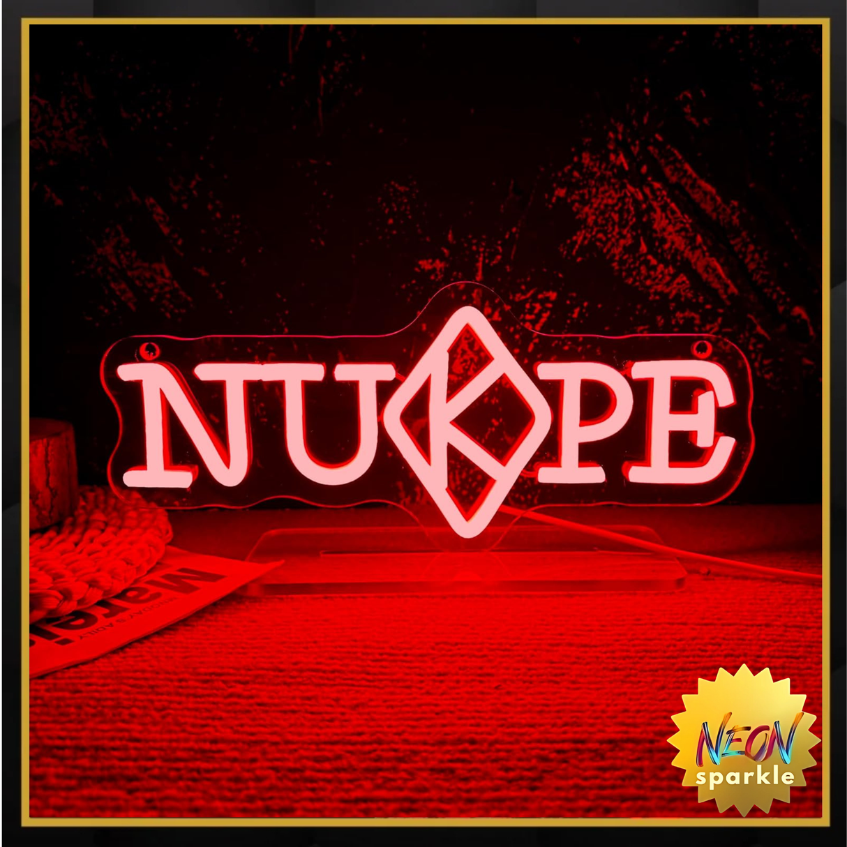 NUPE Kappa Alpha Psi Neon Light Sign Dimmable Red Greek Letters Fraternity Sorority Neon Sign for Party Bar