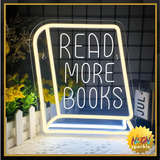 Read More Books Neon Signs for Wall Decor, Dimmable Book Classroom
