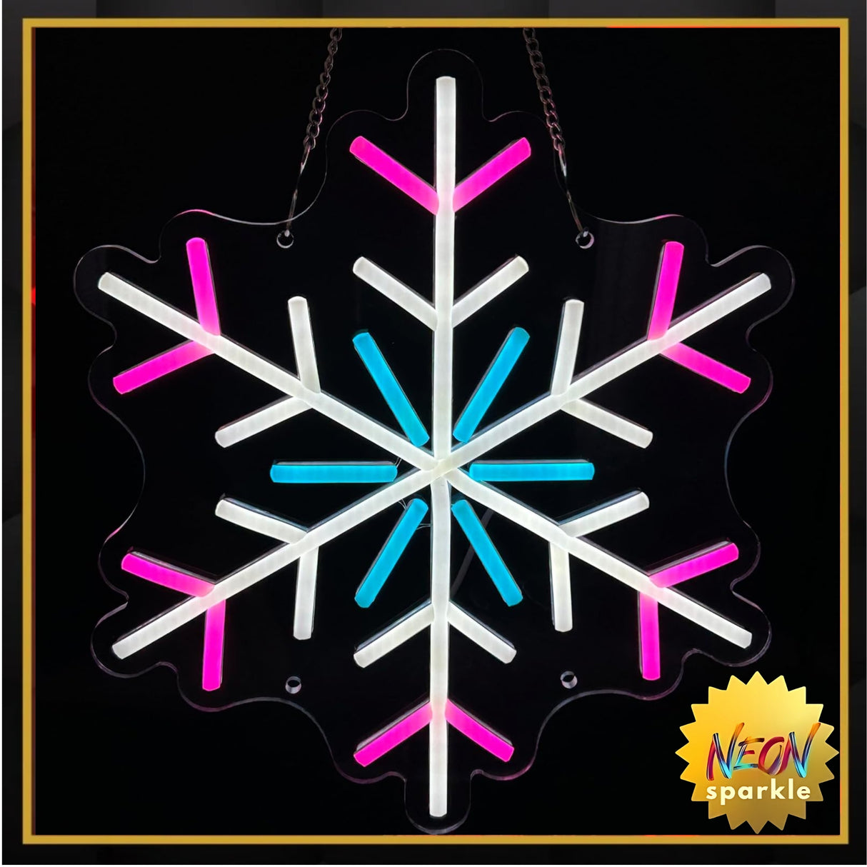 COLOURTHE Snowflake Neon Sign,13.5 Inch Giant Snowflake Lights,