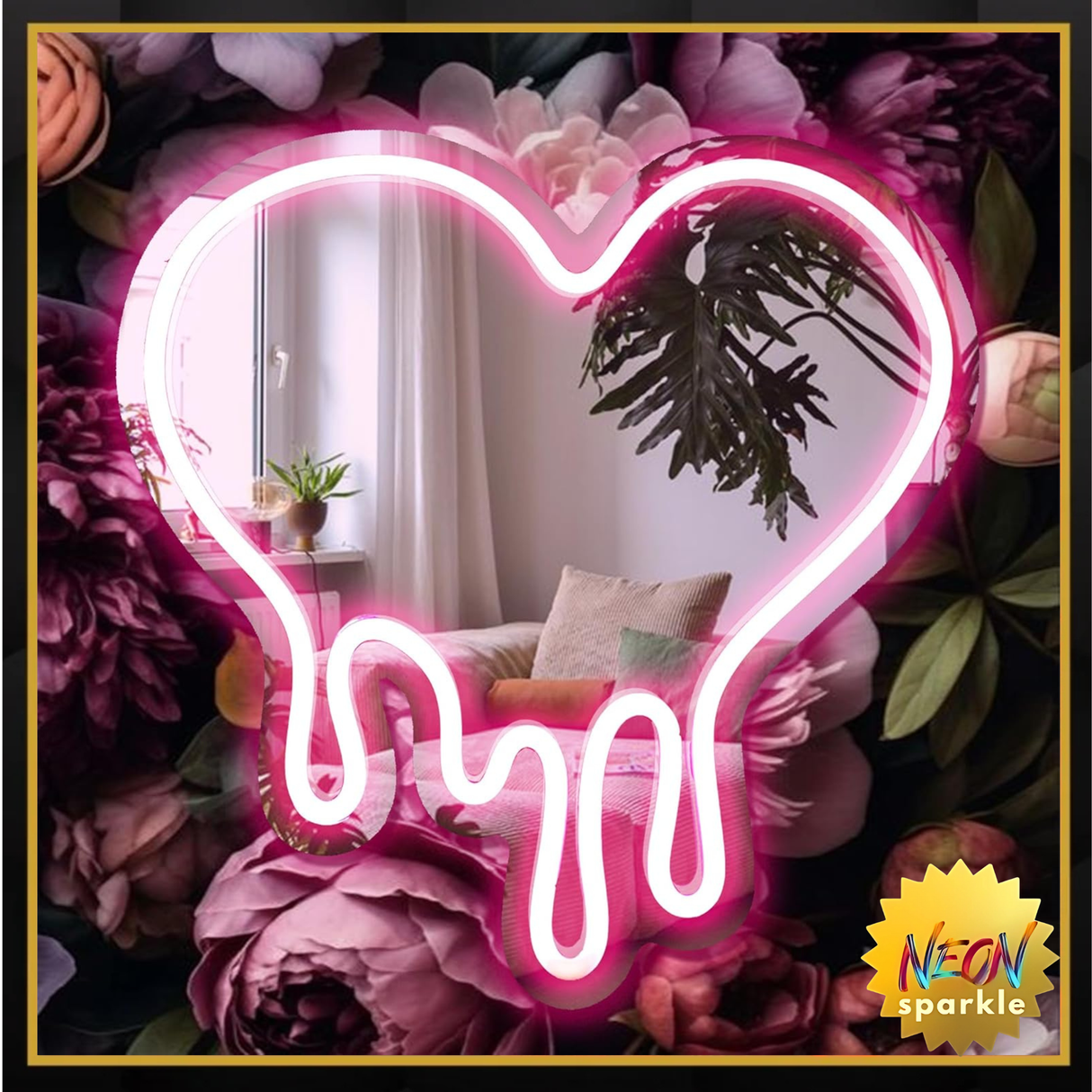 Heart Neon Sign - Heart-Melting Wall Decor, USB Powered LED Light in Pink