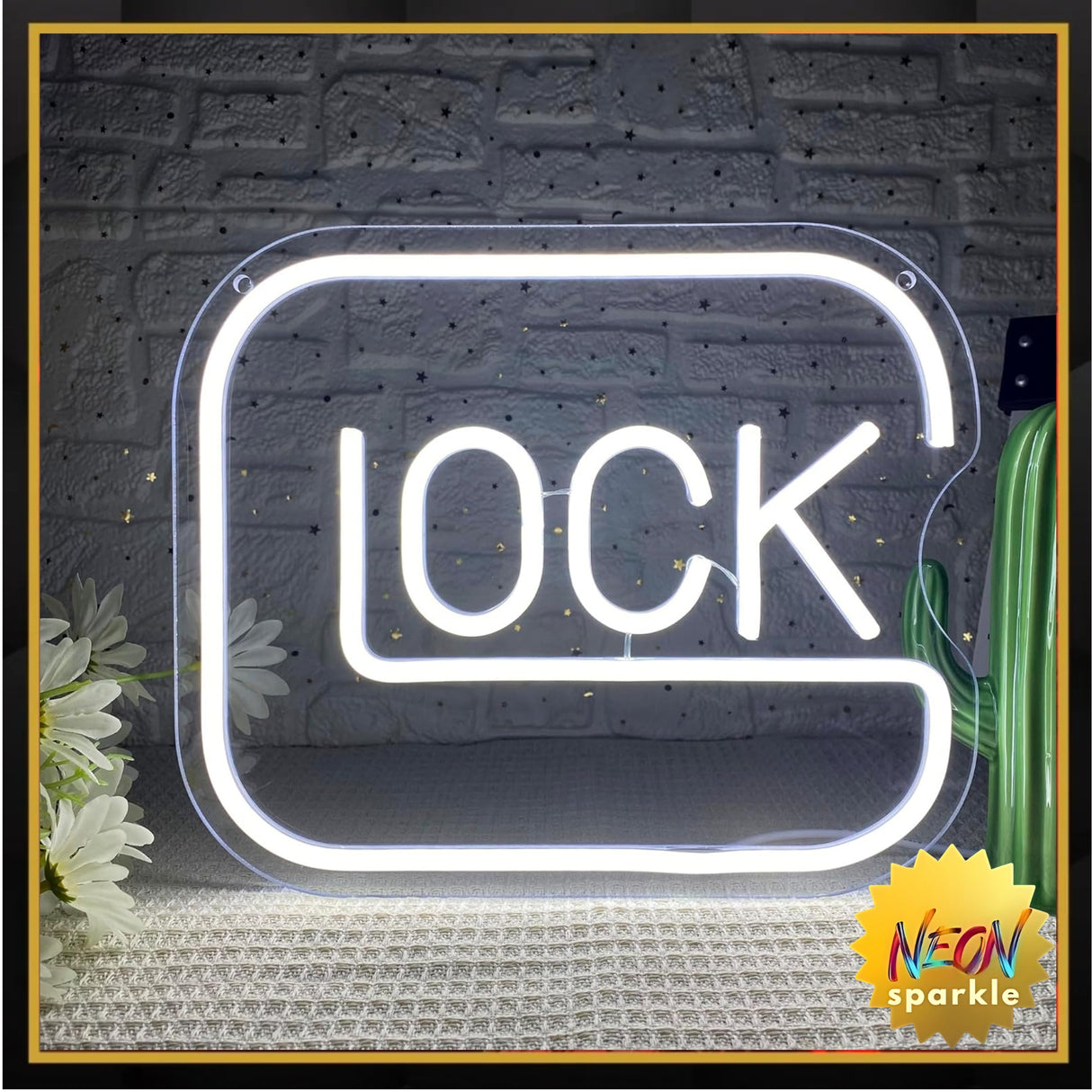 Lock Neon Signs for Wall Decor,Dimmable Game Neon Light for Gamer,Usb Powered