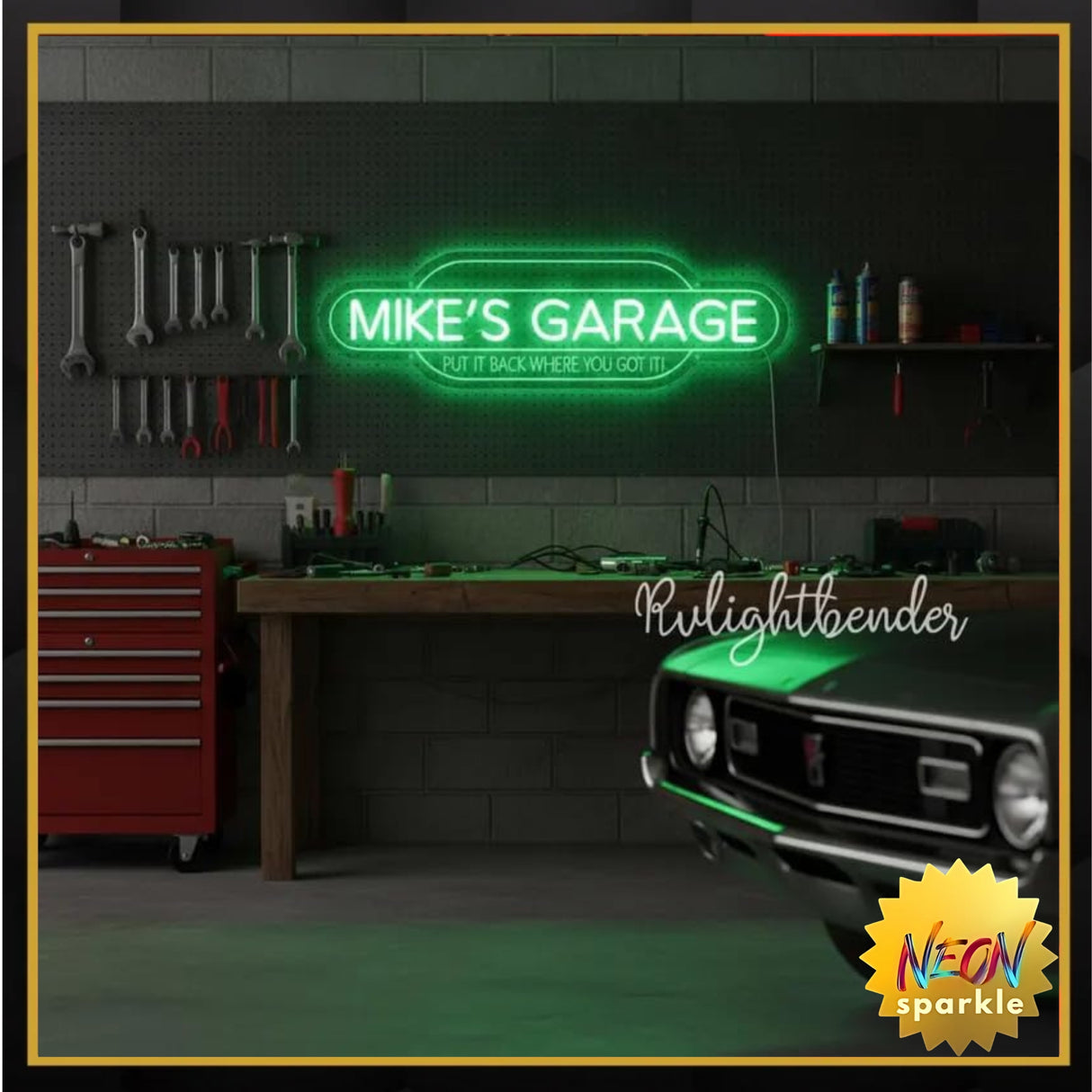 Neon Signs, Personalized Name LED Sign for Garge Decor, Customizable Neon Signs