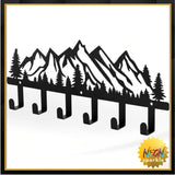 Qmetalart Mountain Metal Coat Racks Wall Mounted Entryway Kitchen Bathroom Storage Organizer