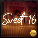Sweet 16 Neon Sign USB Powered with Dimmer Switch Neon Lights for Girls Room Home Art Wall Decor