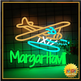 Beer Neon Signs for Wall Decor Mar.garitaville Airplane Neon Lights