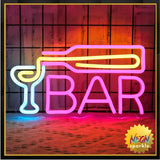 Bar Neon Sign - LED Light Up Wall Decor for Home & Pub by Neon Sparkle