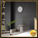 Qmetalart Acoustic Wall Panels 2 Pack 47.2"×23.6"Wall Panels for Interior Wall Decor Matte Black Slat Wall with Self-
