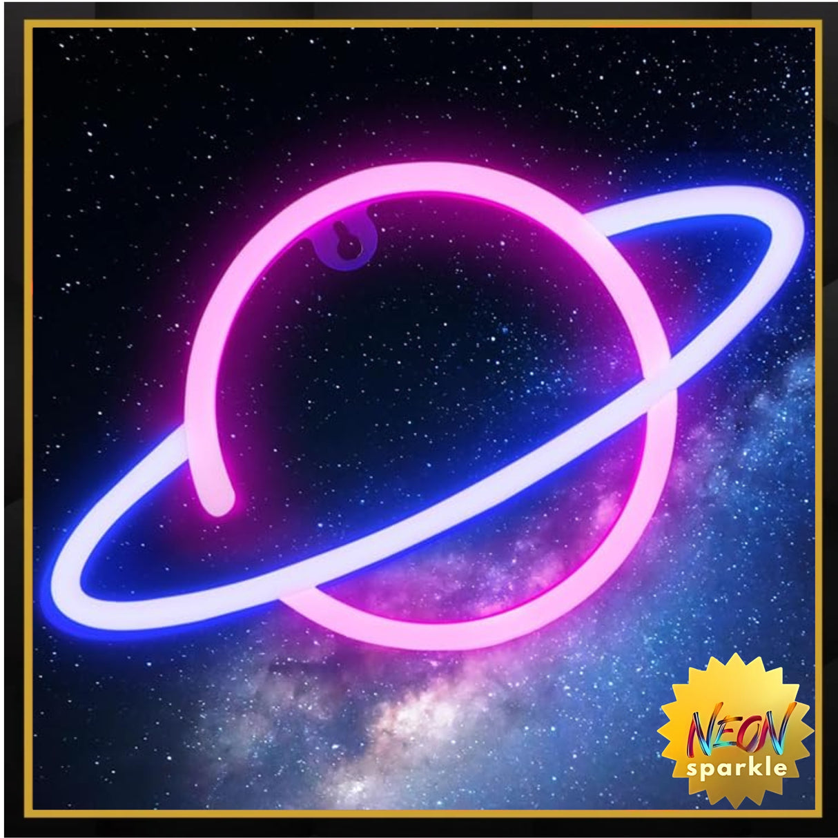 Planet Led Sign for Wall Decor, USB or Battery Operated Pink/Blue Planet Led Neon Light for Bedroom,