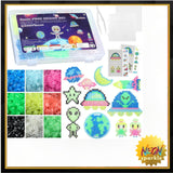 Fontien 2200pcs 5mm Glow in The Dark Fuse Beads Kit for Kids, Iron Beads Set with 8 Colors,