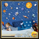 Glow in The Dark Solar System Wall Decals, 780 Pcs Planets and Stars Glowing Stickers for Ceiling,