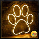 Paw Neon Sign - Cute LED Wall Light for Pet Lovers by Neon Sparkle