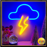 Neon Sign LED Cloud Lightning Neon Signs for Wall Decor Hanging Neon Light Battery or USB Powered